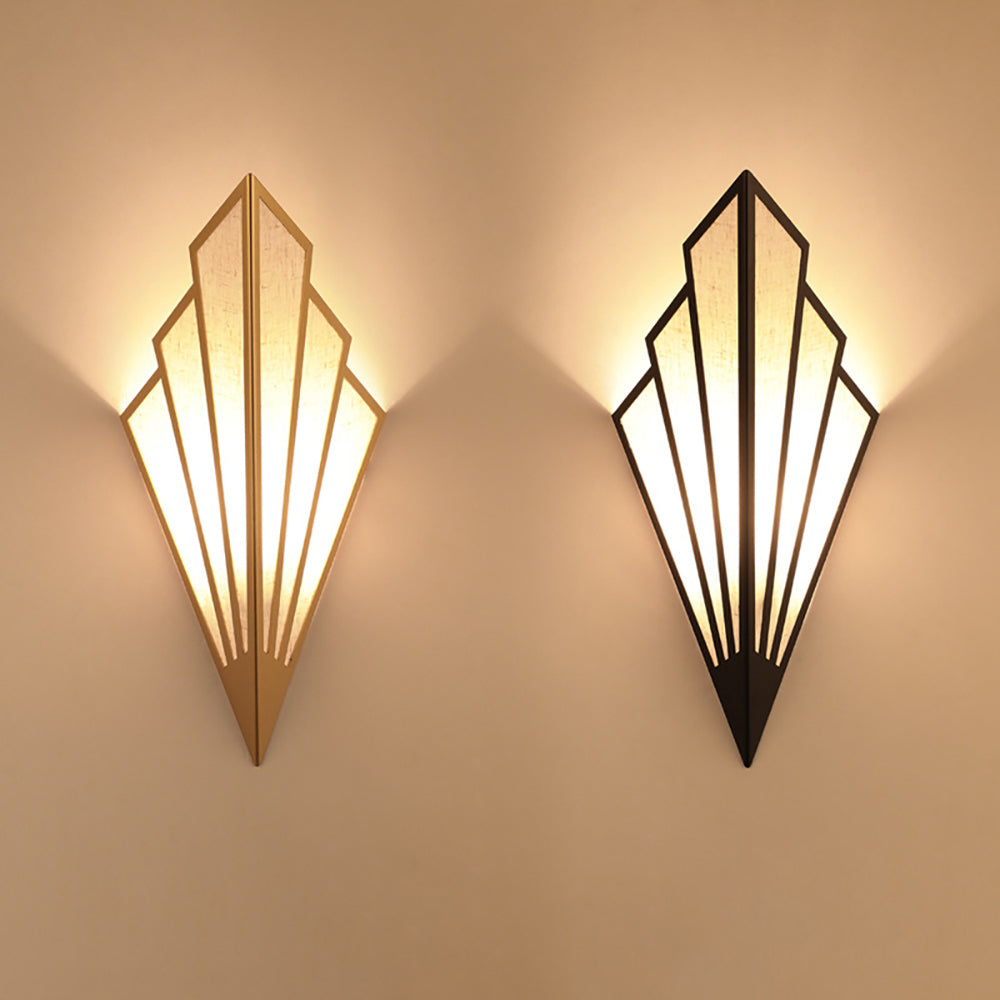 Creative Scalloped Iron Linen 1-Light Wall Sconce Lamp