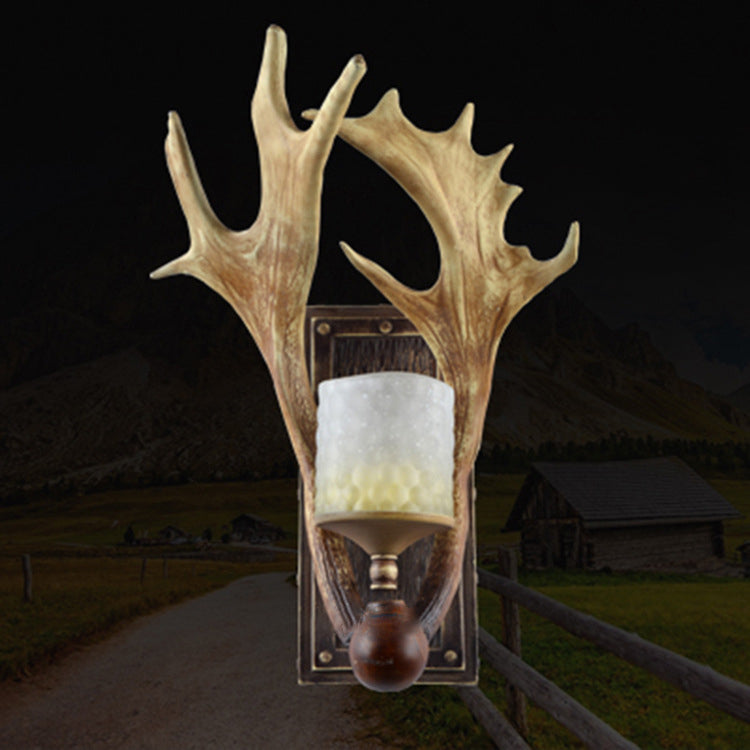 Scandinavian Cylinder Resin Glass 1-Light Wall Sconce Lamp