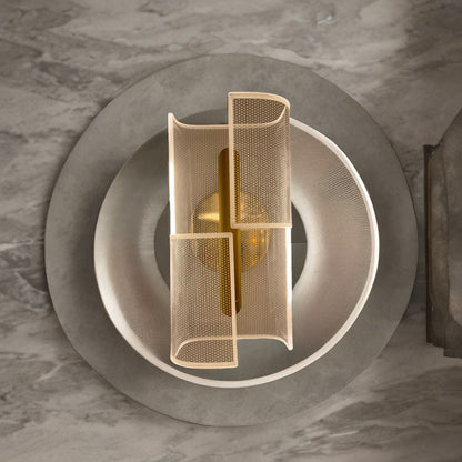 Iron Column Cut Lozenge Line LED Wall Sconce Lamp