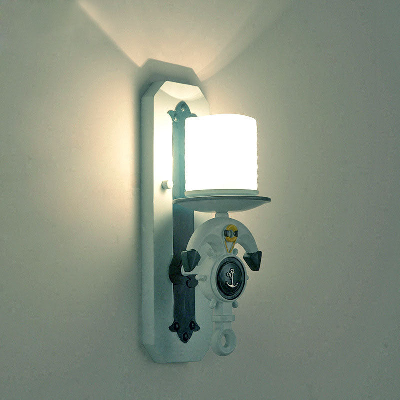 Mediterranean Iron Ship Anchor 1/2-Light Wall Sconce Lamp