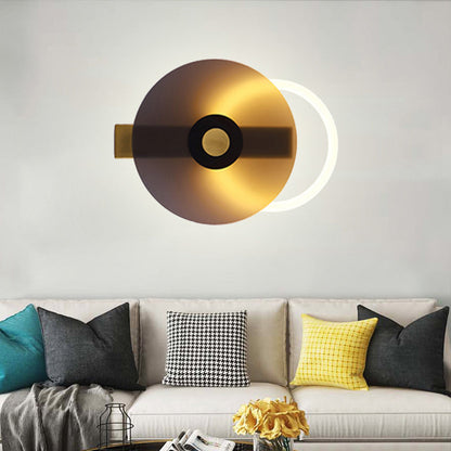 Creative Iron Acrylic Round Disc LED Wall Sconce Lamp