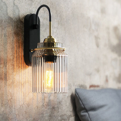 Modern Luxury Cylinder Iron Glass 1-Light