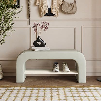 Modern Fabric Iron Bench