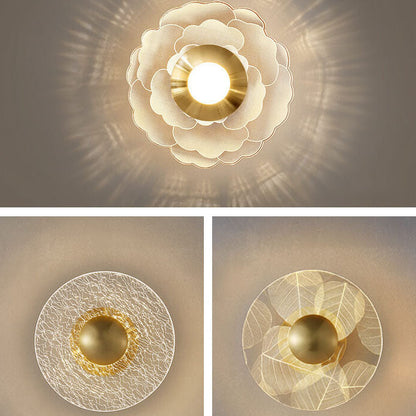 Light Pattern Round Iron Acrylic LED Wall Sconce Lamp