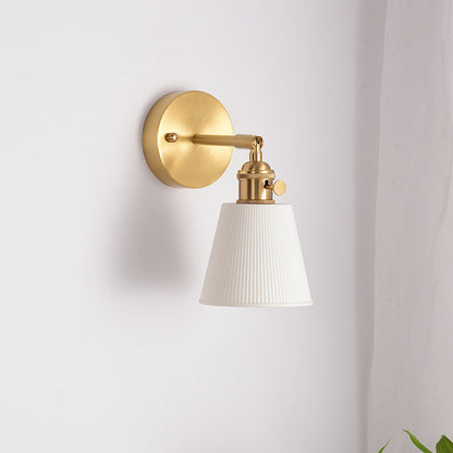 Scandinavian Stripe Ceramic Brass 1-Light Wall Sconce Lamp