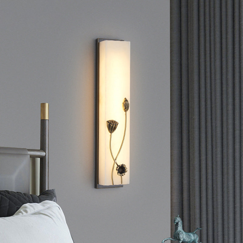 Chinese Lotus Flower Ginkgo Biloba LED Wall Sconce Lamp