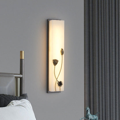 Chinese Lotus Flower Ginkgo Biloba LED Wall Sconce Lamp