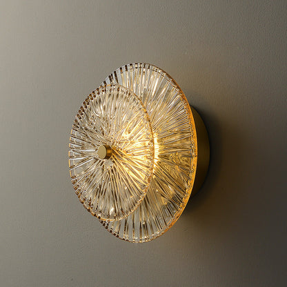 Modern Minimalist Round Glass Copper LED Wall Sconce Lamp