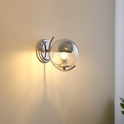 Simplicity Spherical Glass Shade 1-Light Wall Sconce Lamp