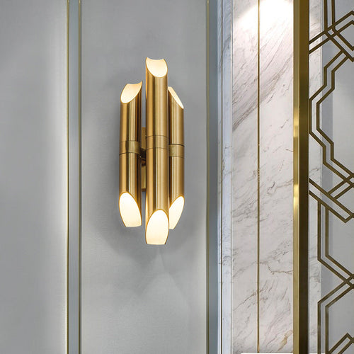 Luxury Cylindrical Iron Shade 3-Light Wall Sconce Lamp