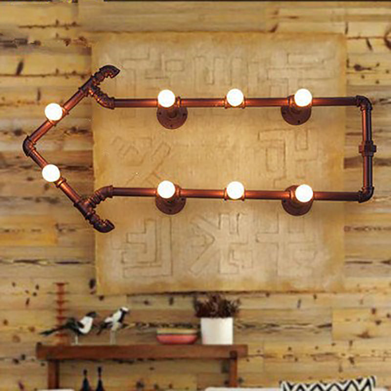 Arrowhead Iron Tube Acrylic 8-Light Wall Sconce Lamp