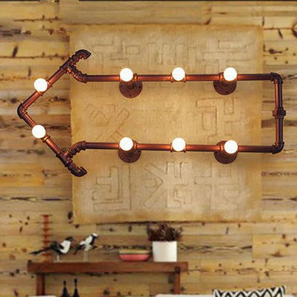 Arrowhead Iron Tube Acrylic 8-Light Wall Sconce Lamp