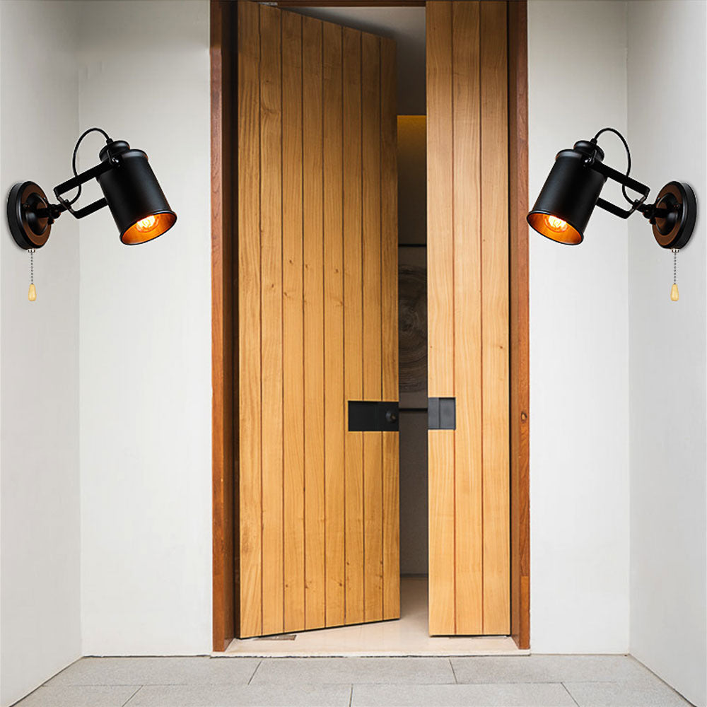 Cylindrical Iron 1-Light Spotlight Wall Sconce Lamp