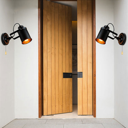 Cylindrical Iron 1-Light Spotlight Wall Sconce Lamp