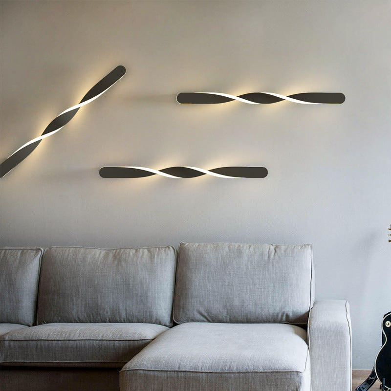 Spiral Long Aluminum Silicone LED Wall Sconce Lamp