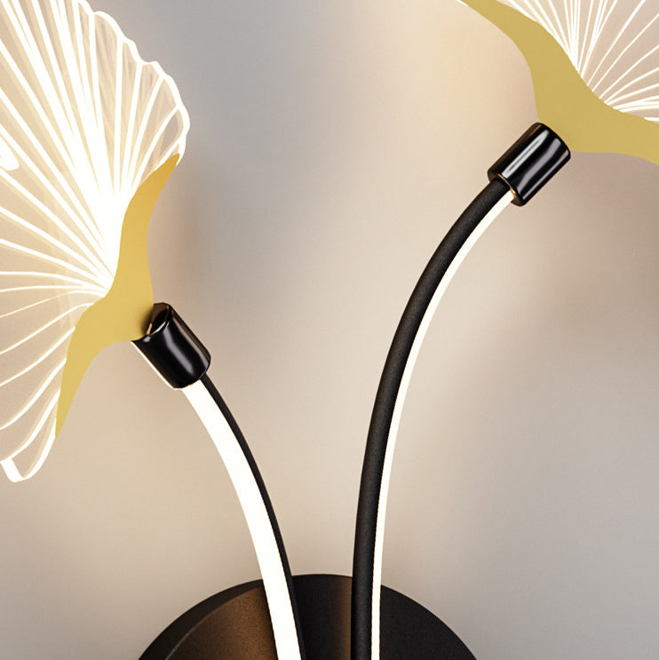 Ginkgo Leaf Iron Aluminium Acrylic LED Wall Sconce Lamp