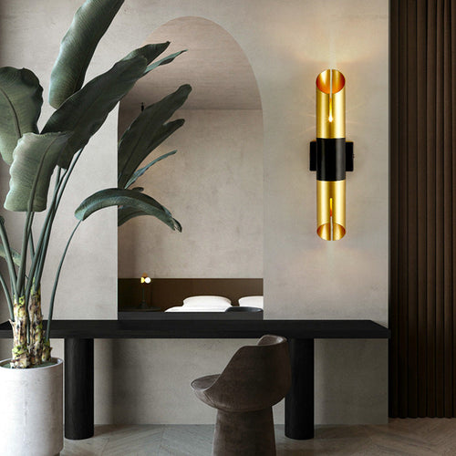 Modern Luxury Cylinder Iron 2-Light Wall Sconce Lamp