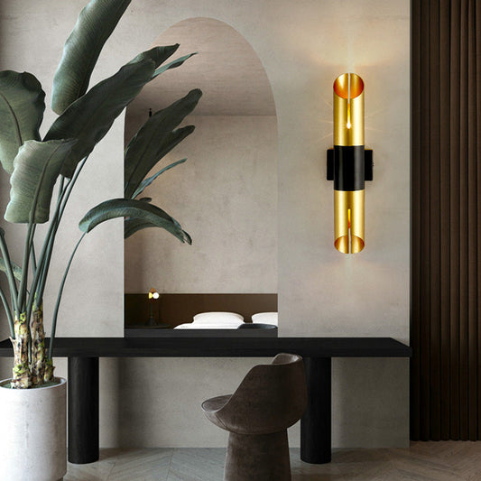 Modern Luxury Cylinder Iron 2-Light Wall Sconce Lamp