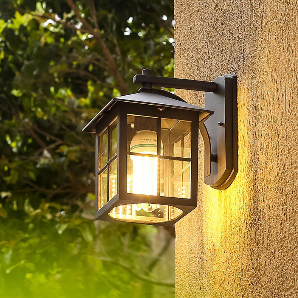 Simplicity Square Glass Shade 1-Light Wall Sconce Lamp