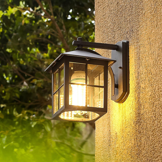 Simplicity Square Glass Shade 1-Light Wall Sconce Lamp