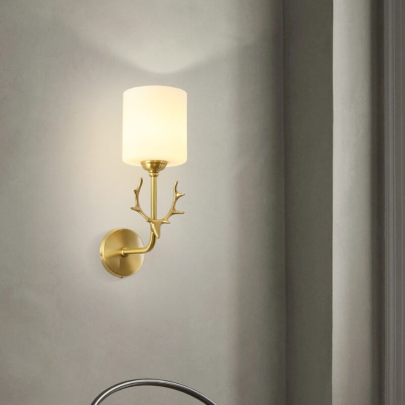 Scandinavian Antler Copper 1-Light Wall Sconce Lamp
