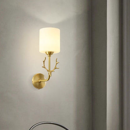 Scandinavian Antler Copper 1-Light Wall Sconce Lamp
