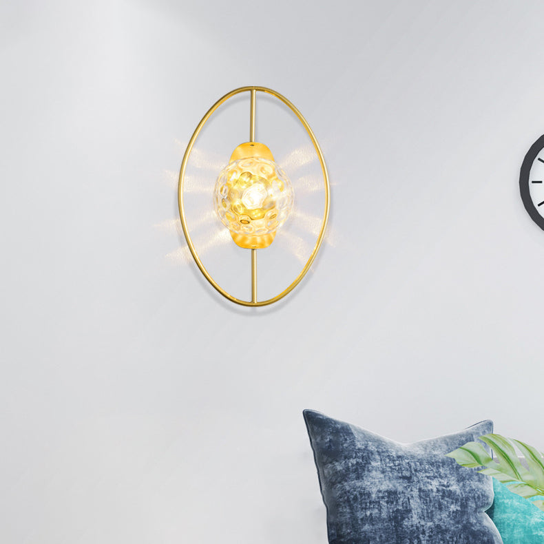 Nordic Iron Glass Oval Ball 1-Light Wall Sconce Lamp