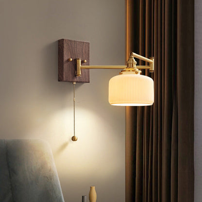 Japanese Grain Full Copper Ceramic 1-Light Wall Sconce Lamp