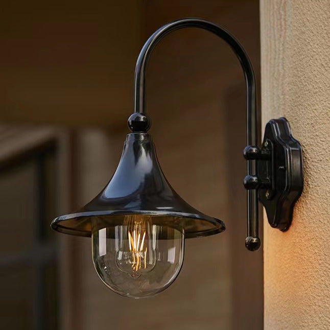 Industrial Aluminum Horn Shape 1-Light Wall Sconce Lamp