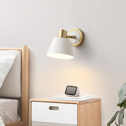 Minimalist Pure White Hardware 1-Light Wall Sconce Lamp