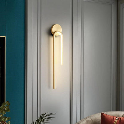Minimalist Copper Aluminum Round Hook LED Wall Sconce Lamp