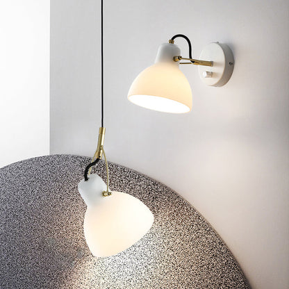 Simplicity Glass Dome Hemispheroid 1-Light Wall Sconce Lamp