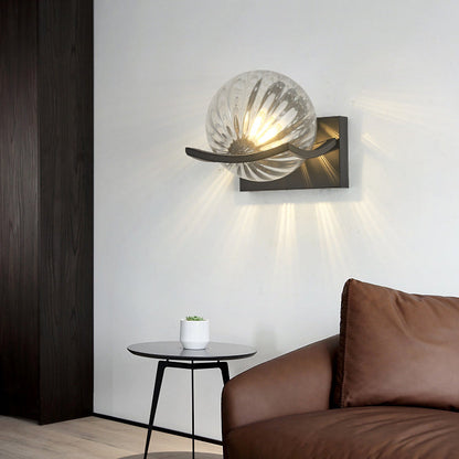 Simplicity Glass Ball Shade 1-Light Wall Sconce Lamp