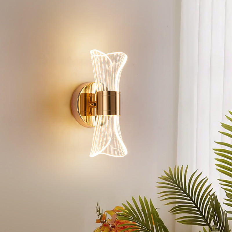 Metal Morning Glory Maple Leaf LED Wall Sconce Lamp