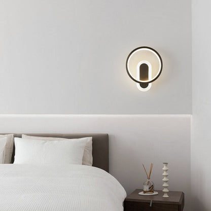 Copper Acrylic Geometric Circle Ring LED Wall Sconce Lamp