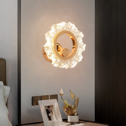 Light Acrylic Sunflower Shape Iron LED Wall Sconce Lamp