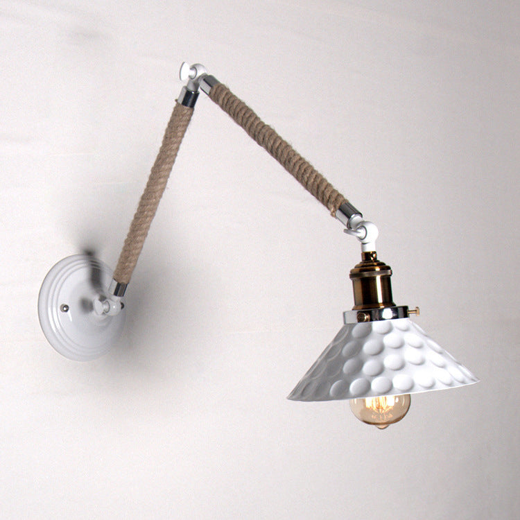 Industrial White Barn Foldable 1-Light Wall Sconce Lamp