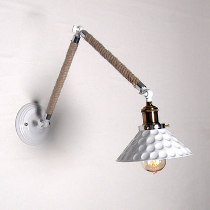 Industrial White Barn Foldable 1-Light Wall Sconce Lamp