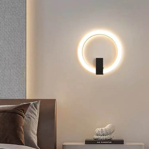 Minimalist Round Iron Aluminum PVC LED Wall Sconce Lamp