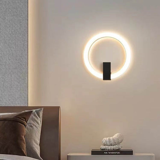 Minimalist Round Iron Aluminum PVC LED Wall Sconce Lamp