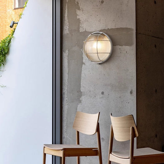 Aluminum Glass Round Oval 1-Light Wall Sconce Lamp