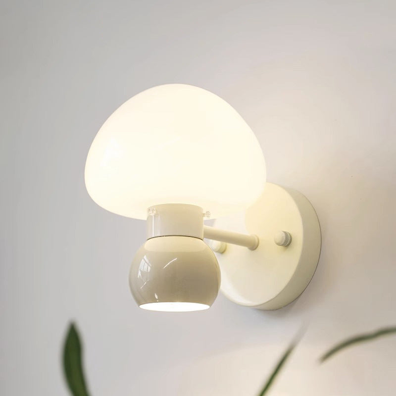 Creative Mushroom Iron Glass 1-Light Wall Sconce Lamp