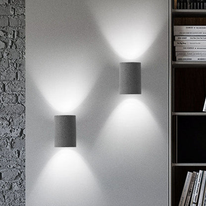Industrial Round Column Cement 1-Light Wall Sconce Lamp