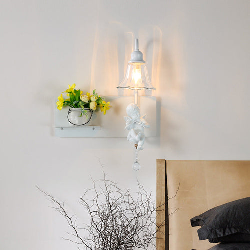 Creative Angel Petal Resin Glass 1/2 Light Wall Sconce Lamp