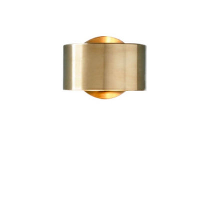 Modern Minimalist Gold Drum 1-Light Wall Sconce Lamp