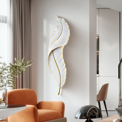 Nordic Feather Hardware Resin LED Wall Sconce Lamp