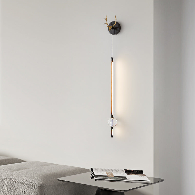 Strip Orb Full Copper Crystal Silicone LED Wall Sconce Lamp