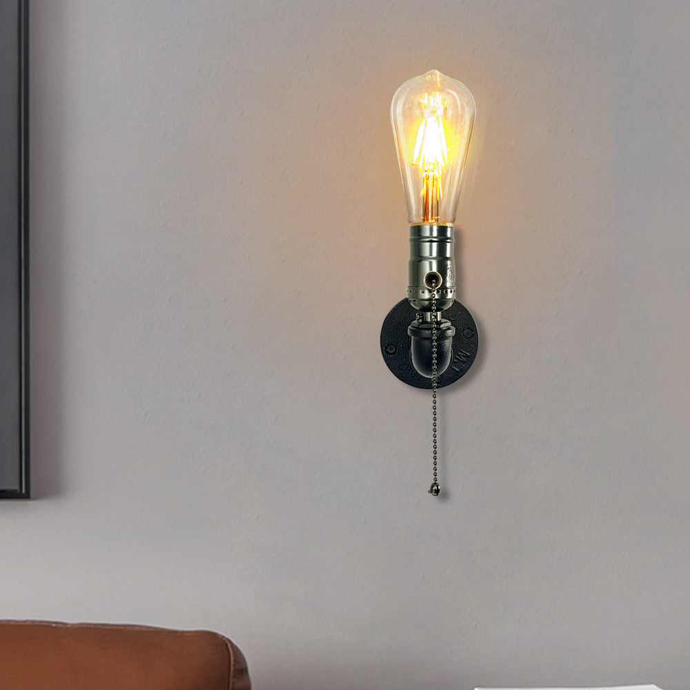 Industrial Iron Aluminum Plumbing 1-Light Wall Sconce Lamp