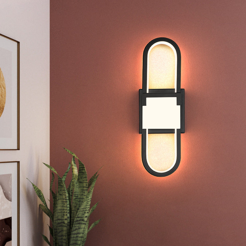 Oval Rectangle Iron Aluminum LED Wall Sconce Lamp