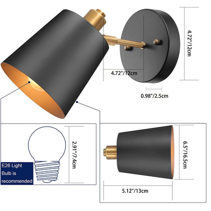 Industrial Cylinder Iron 1-Light Wall Sconce Lamp